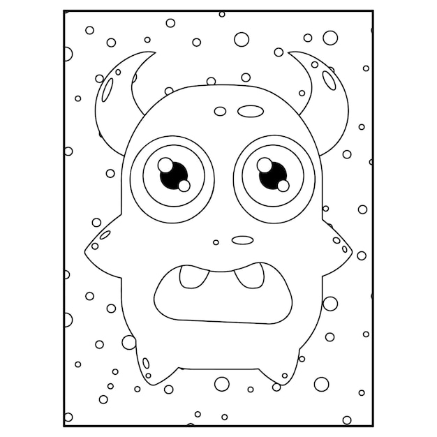 Premium vector monster coloring pages for kids