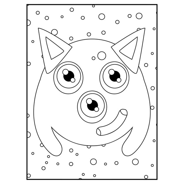 Premium vector monster coloring pages for kids