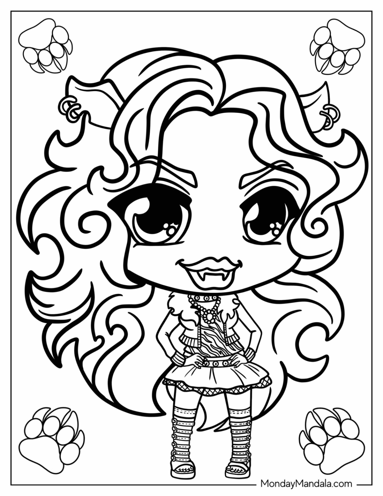 Monster high coloring pages free pdf printables