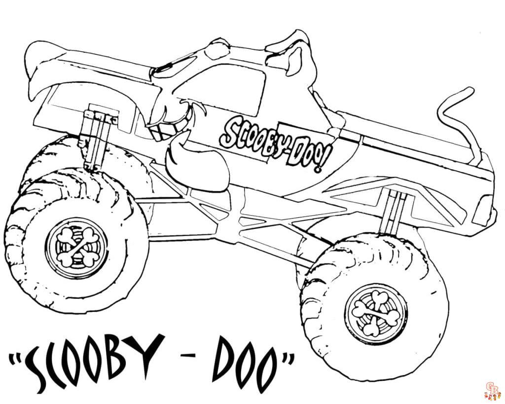 Free shark monster truck coloring pages printable and easy