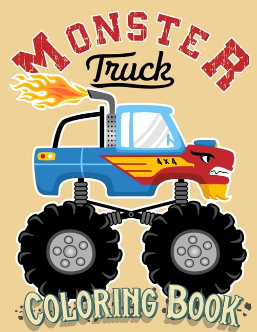 Monster truck coloring book for kids ages