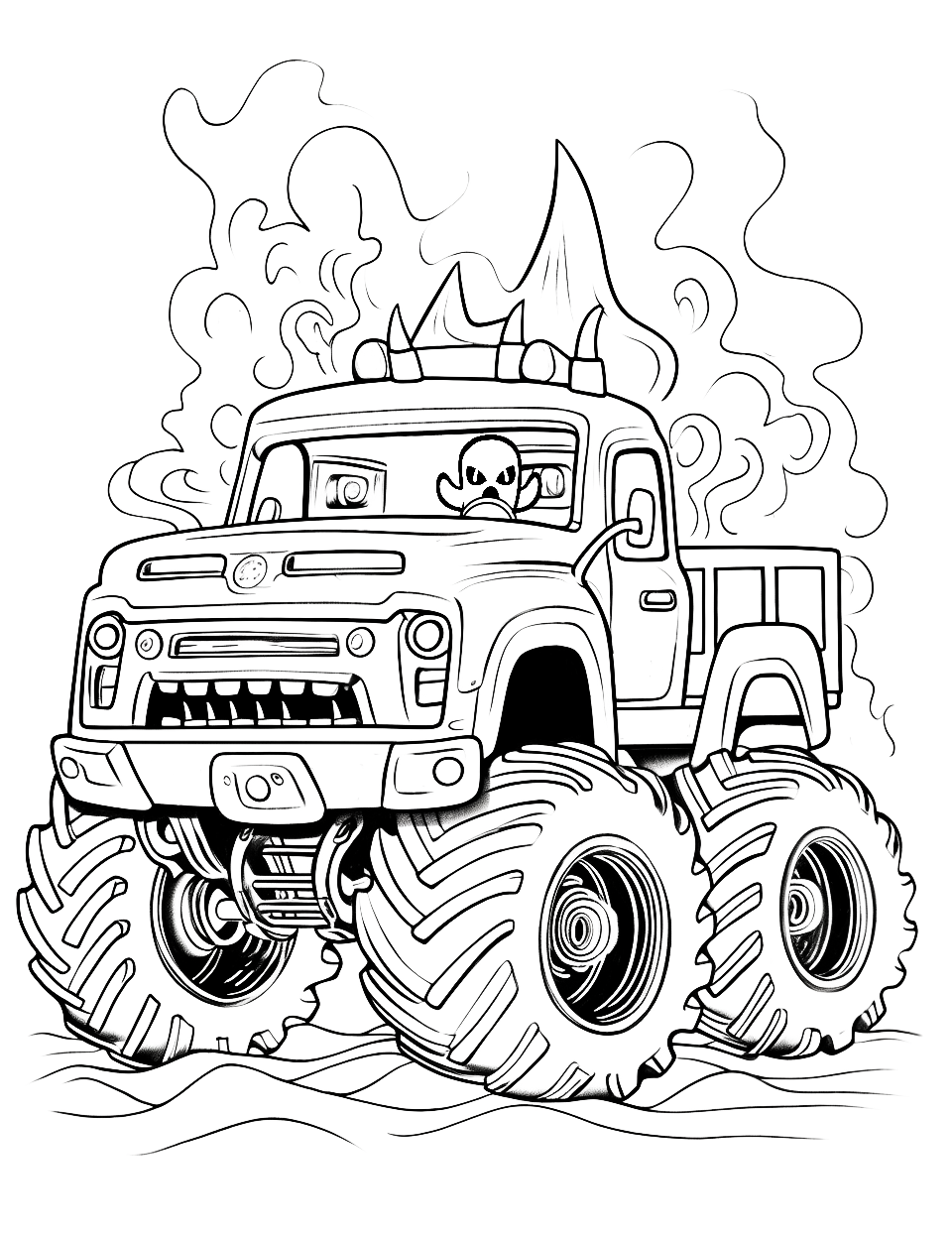 Monster truck coloring pages free printable sheets