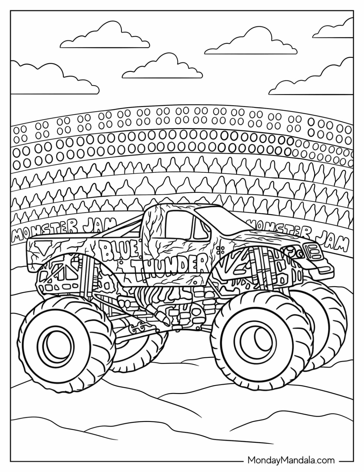 Monster jam coloring pages free pdf printables