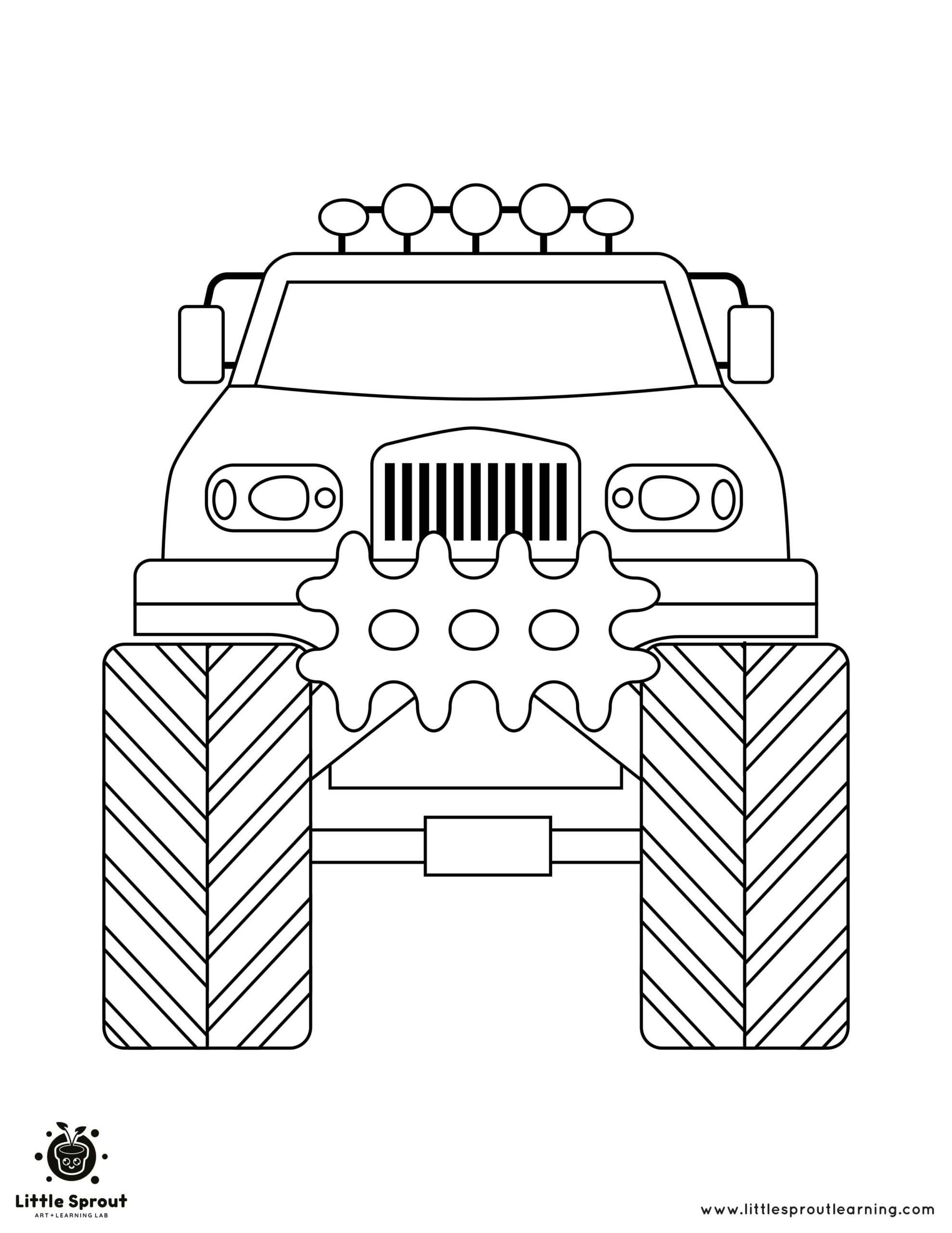 Best monster truck coloring pages top little sprout art