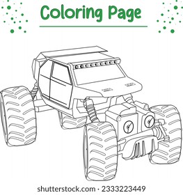 Monster truck coloring page printable monster stock vector royalty free