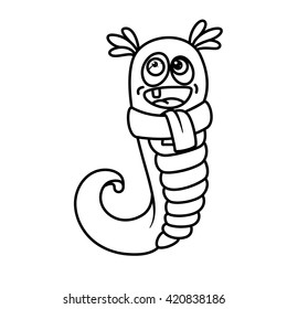 Monster alphabet coloring pages letter j stock vector royalty free