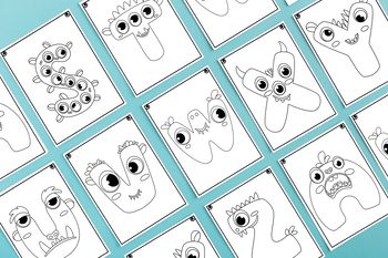 Alphabet coloring pages monster letters coloring sheets by spring girl