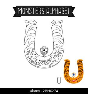 Coloring page monsters alphabet for kids letter y vector illustration stock vector image art