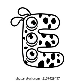Monster alphabet coloring book latin letters stock vector royalty free