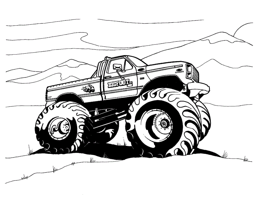 Monster truck coloring pages printable for free download
