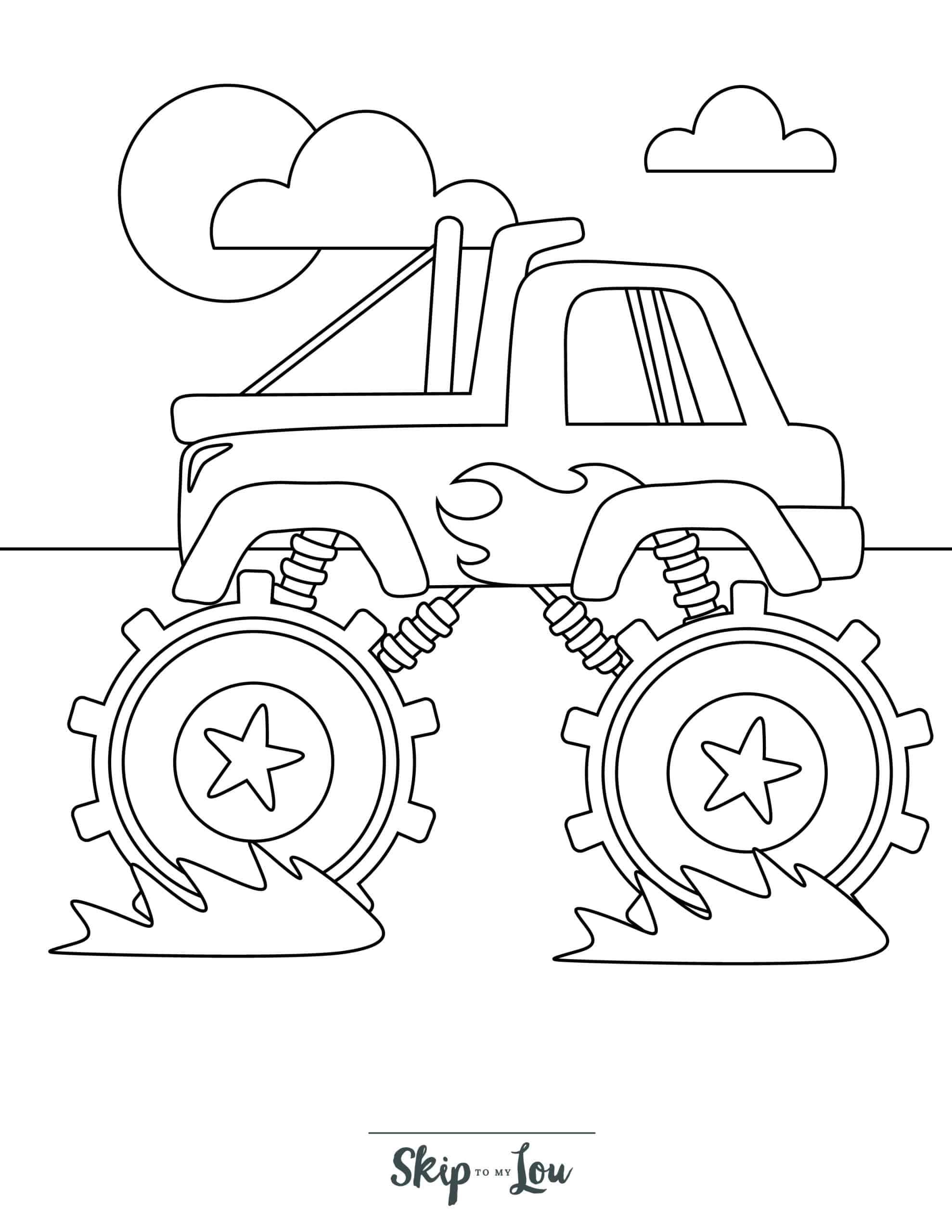 Free printable monster truck coloring pages skip to my lou