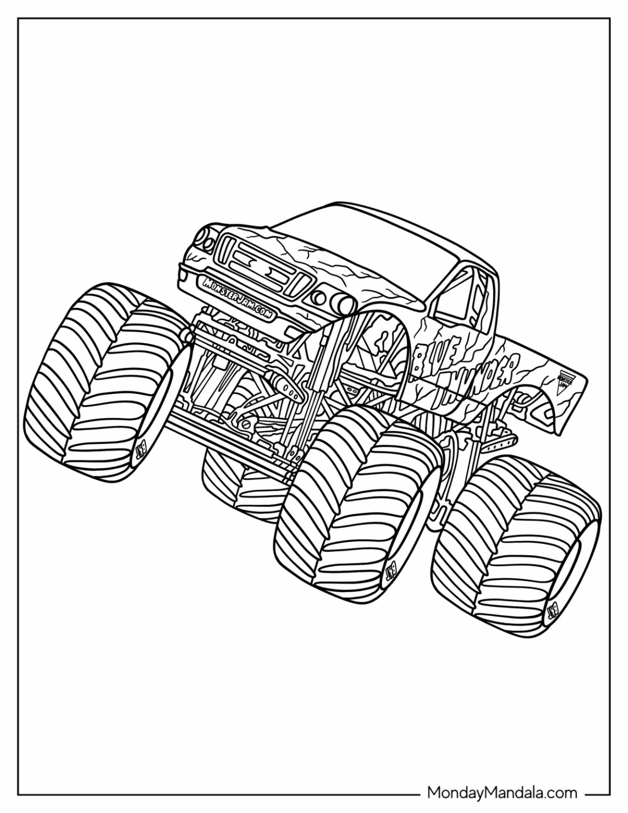 Monster jam coloring pages free pdf printables