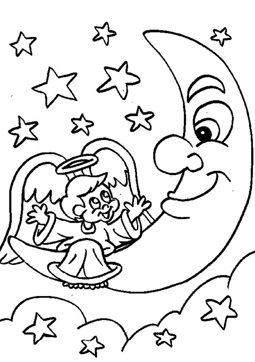 Free printable moon coloring pages for kids