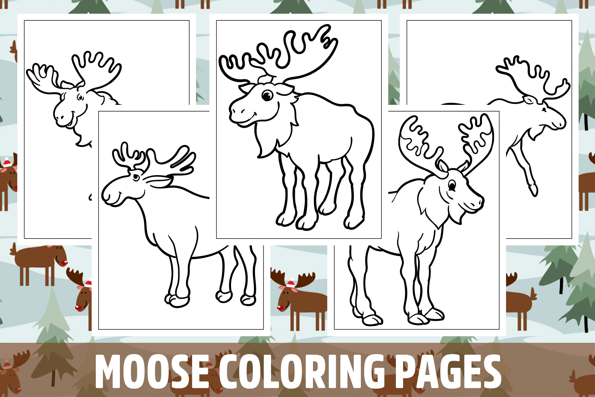Moose coloring pages for kids girls boys teens birthday school activity made by teachers