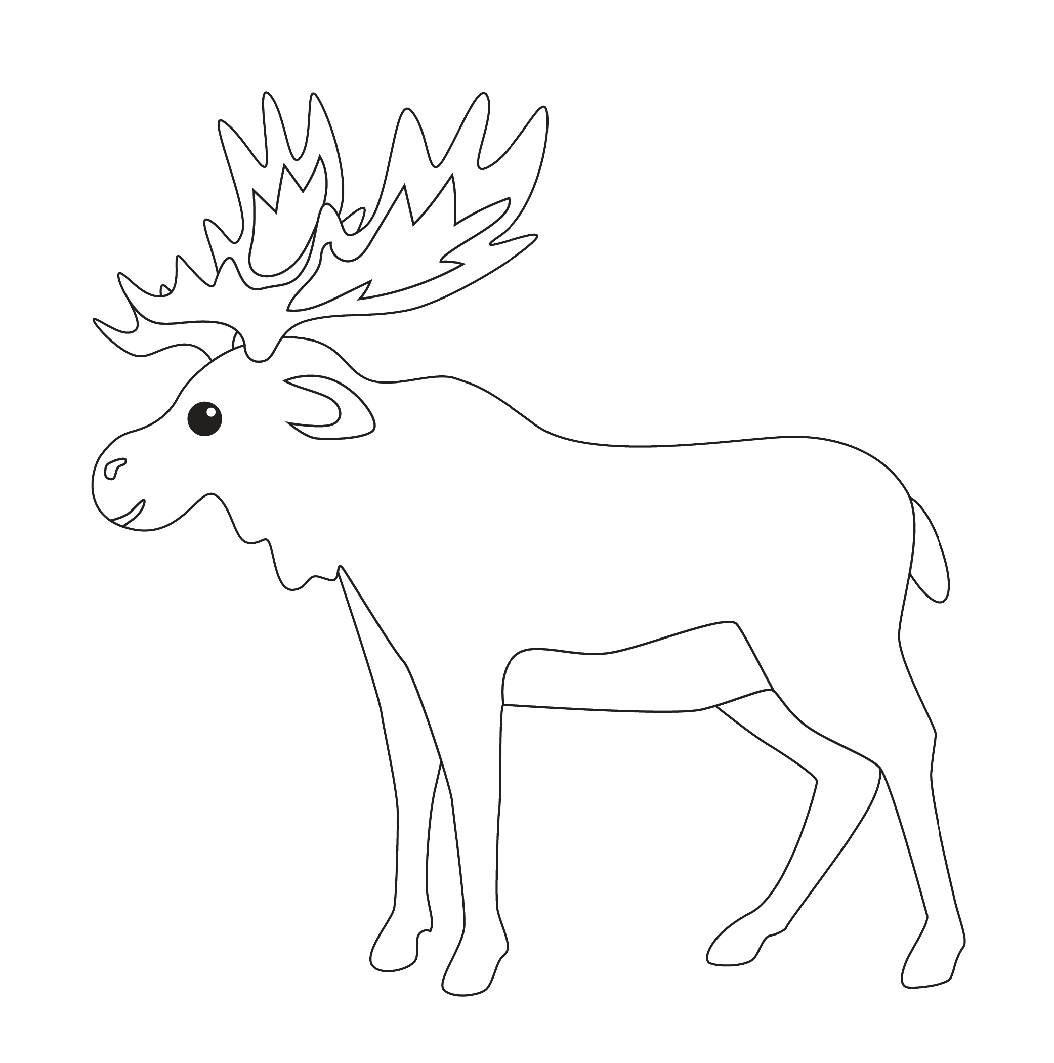 Free cute moose coloring pages for kids