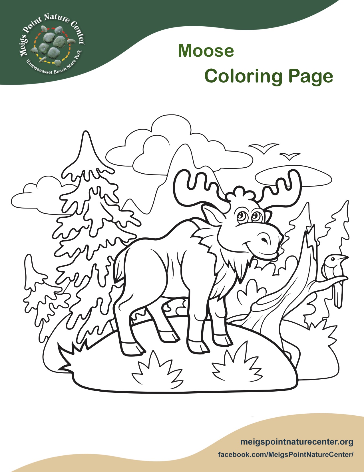 Moose coloring page