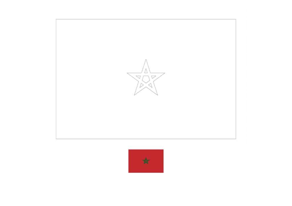 Flag of morocco coloring page