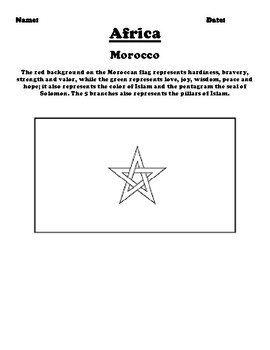 Morocco flag worksheet by northeast education tpt