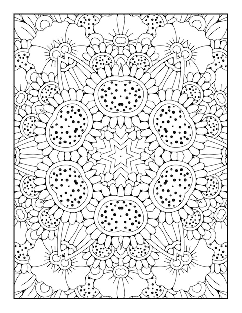 Premium vector mandala pattern coloring page outline mandala coloring page coloring page for kids and adults
