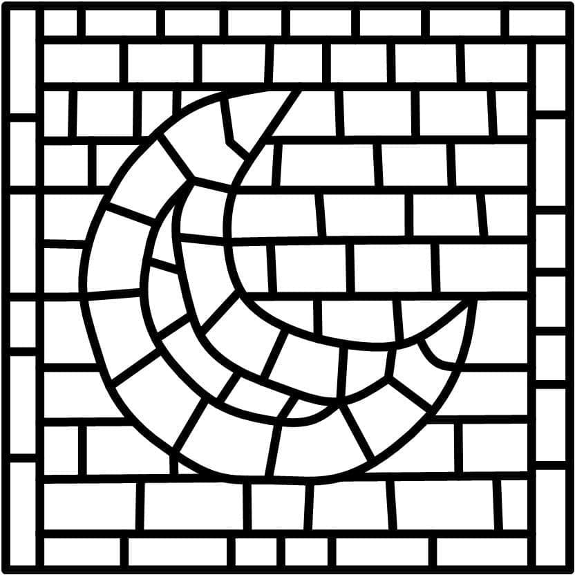 Moon mosaic coloring page