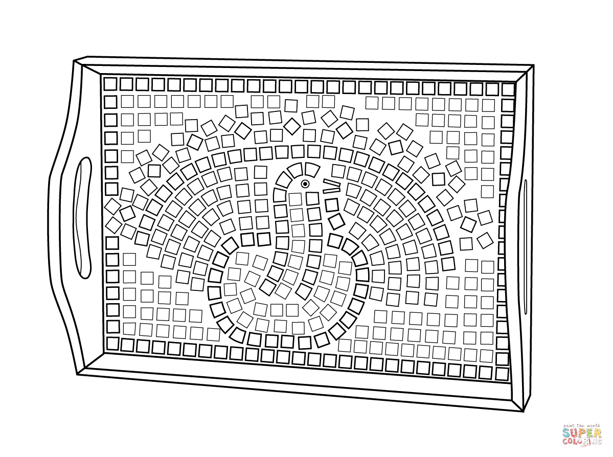 Thanksgiving mosaic platter coloring page free printable coloring pages