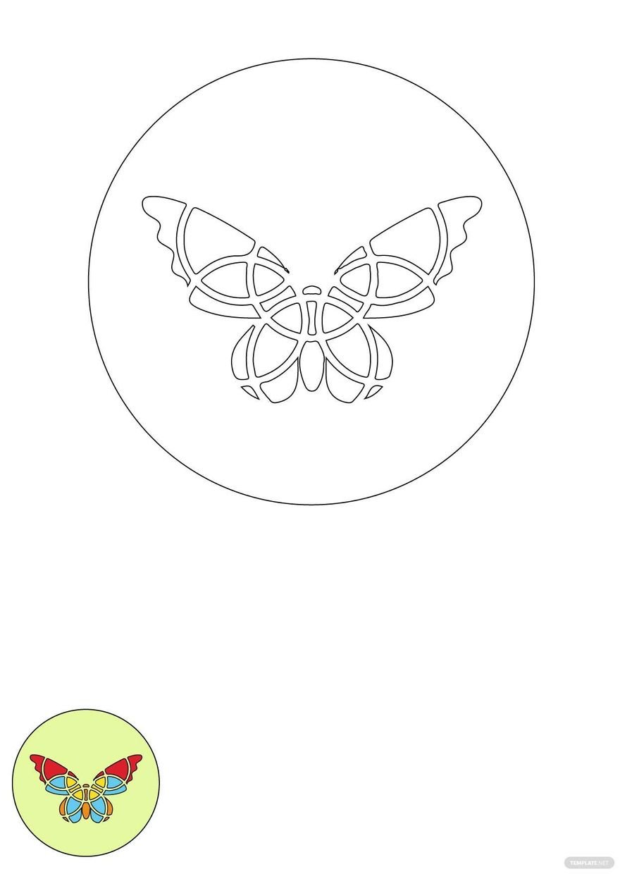 Free butterfly mosaic coloring page