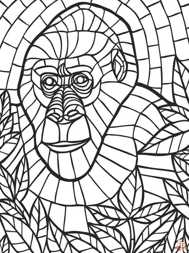 Printable mosaic coloring pages free for kids and adults