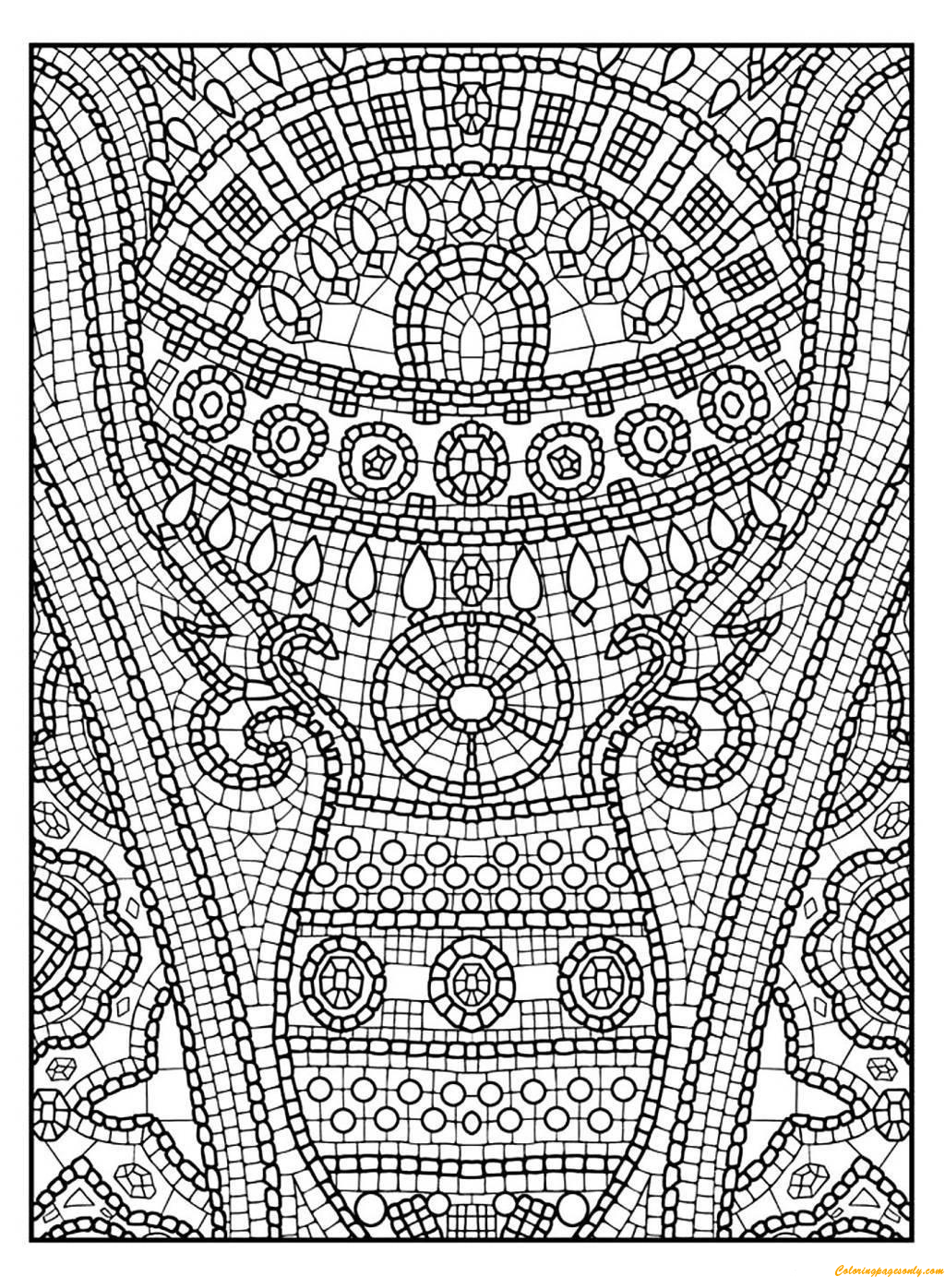 Mosaic patterns coloring page