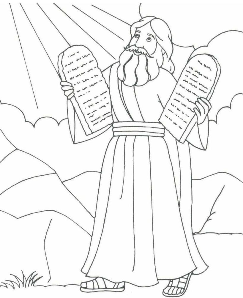 Free printable moses coloring pages for kids