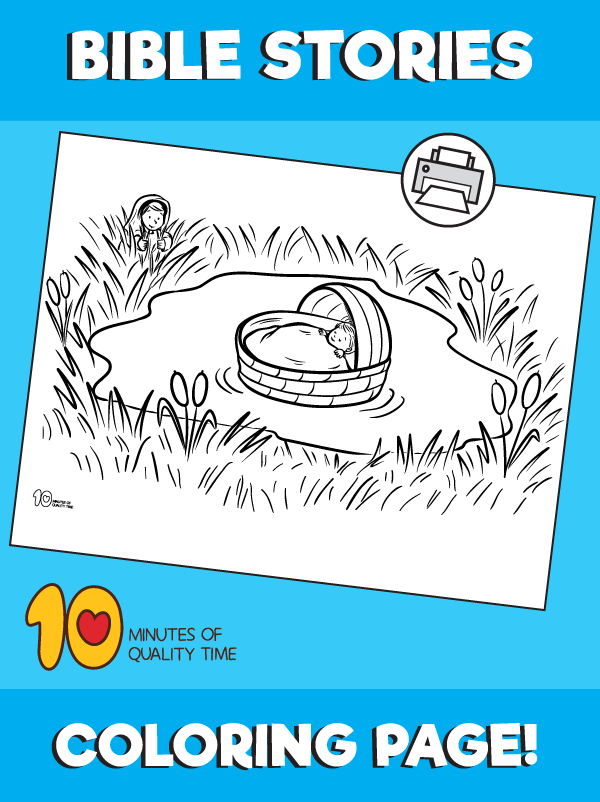 Baby moses coloring page â minutes of quality time
