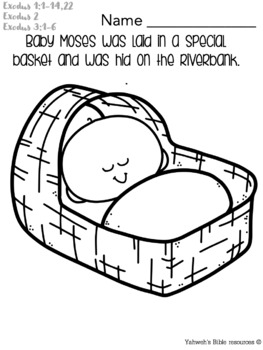 Baby moses worksheets bible lesson coloring pages booklet religion