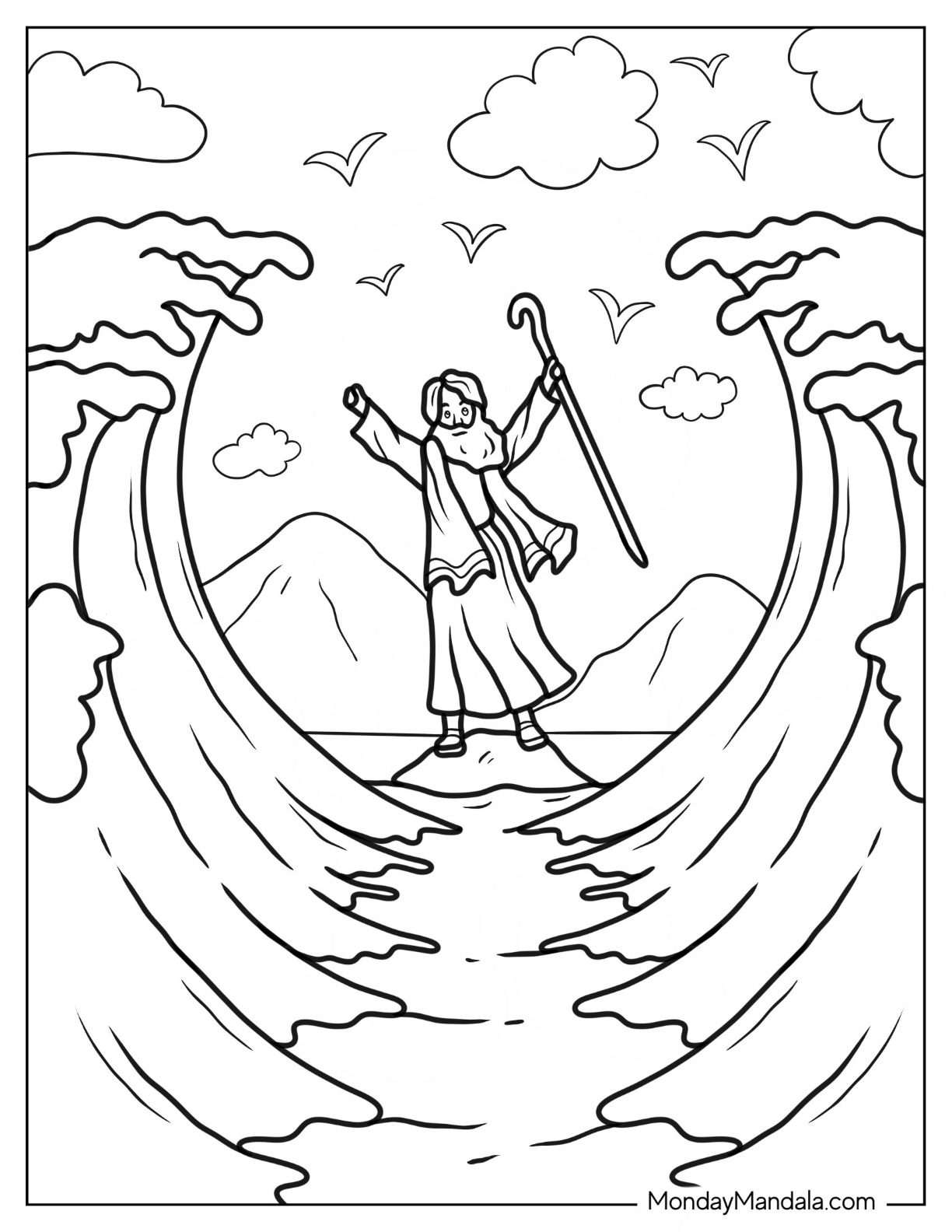 Moses coloring pages free pdf printables