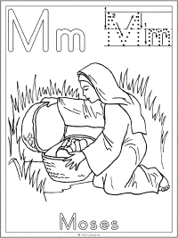Letter m moses bible alphabet preschool lesson plan printable activities and worksheets