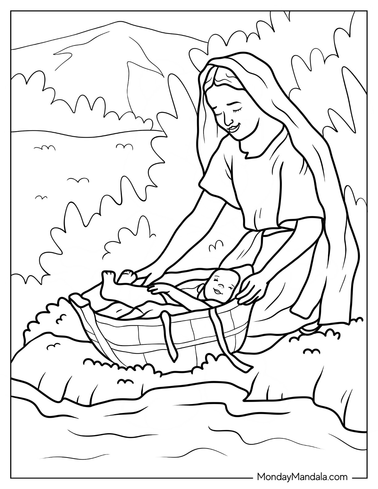 Moses coloring pages free pdf printables