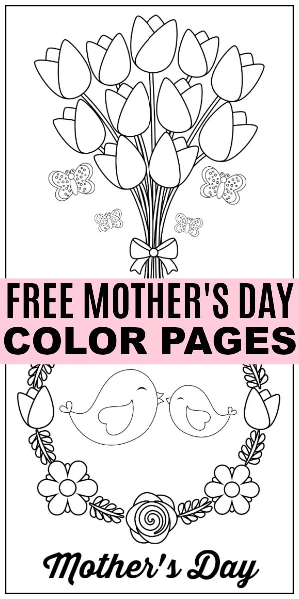 Mothers day color pages