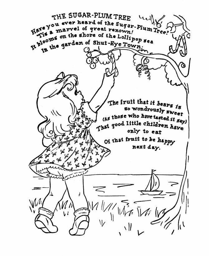 Classic mother goose nursery rhymes coloring pages classic kids the sugar plum tree nursery rhyme nursery rhymes coloring pages preschool coloring pages