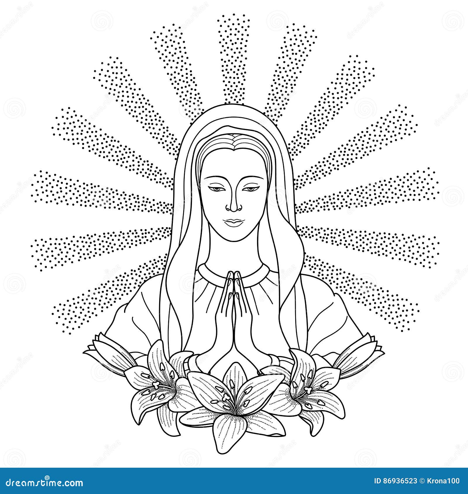 Religion virgin mary black white stock illustrations â religion virgin mary black white stock illustrations vectors clipart