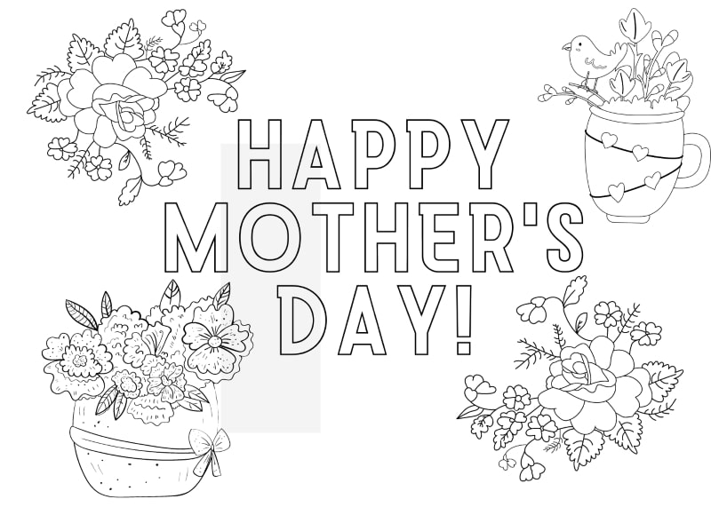 Free printable mothers day cards to color