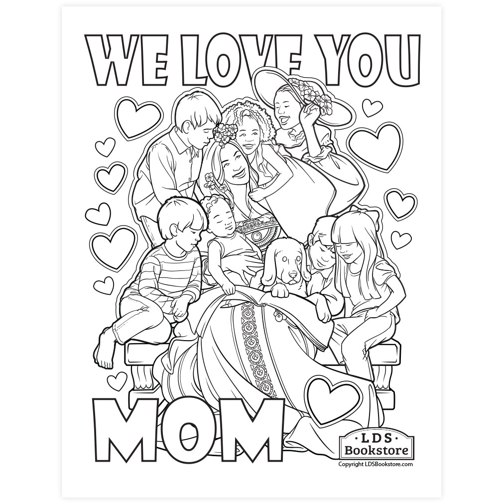 We love you mom coloring page