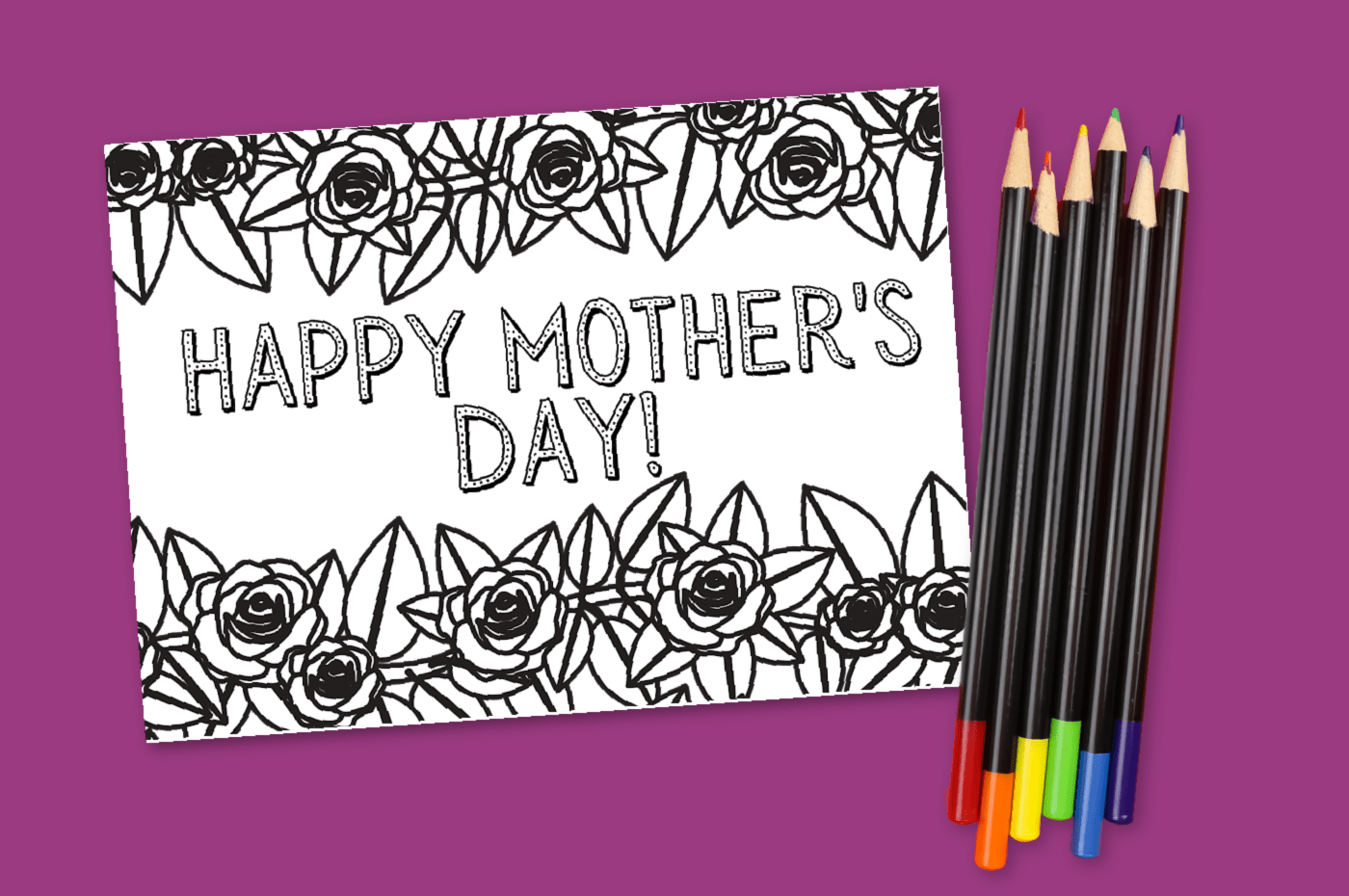 Mothers day cards to color crafts mad in crafts