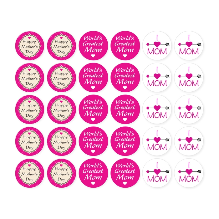 Mothers day labels and stickers
