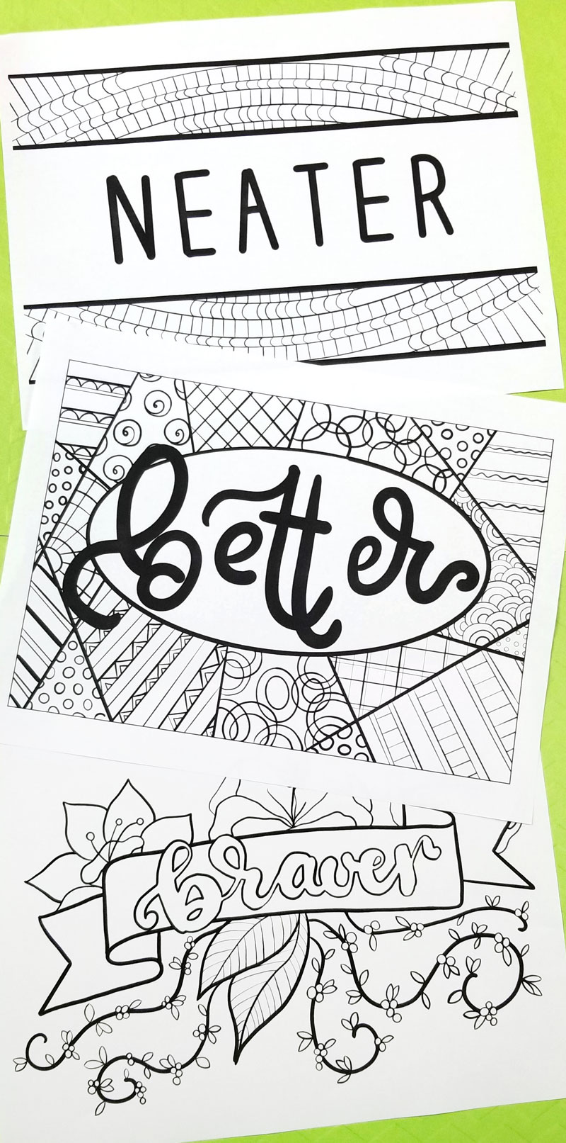 Motivational coloring pages for teens and adults moms and crafters
