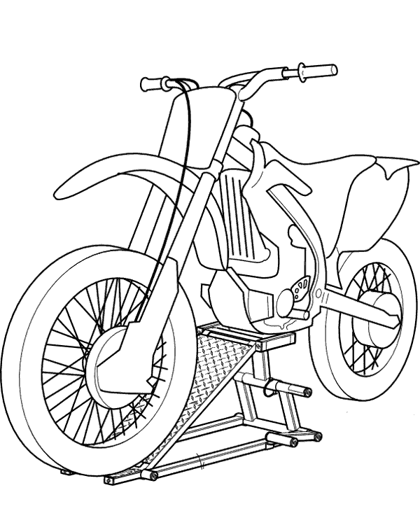 Good quality motorbike coloring page