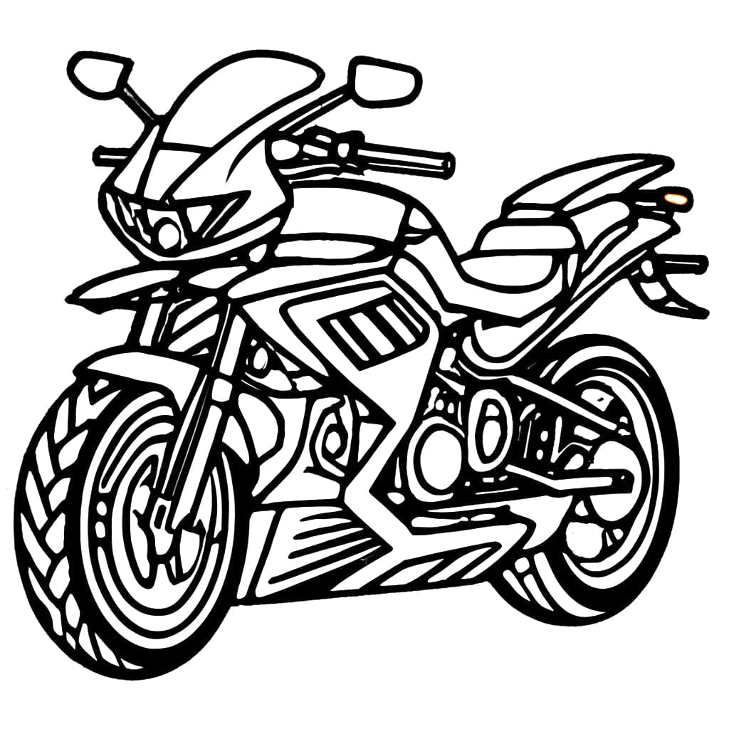 Free printable motorbike coloring page