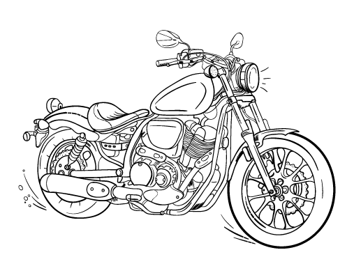 Free motorcycle coloring page