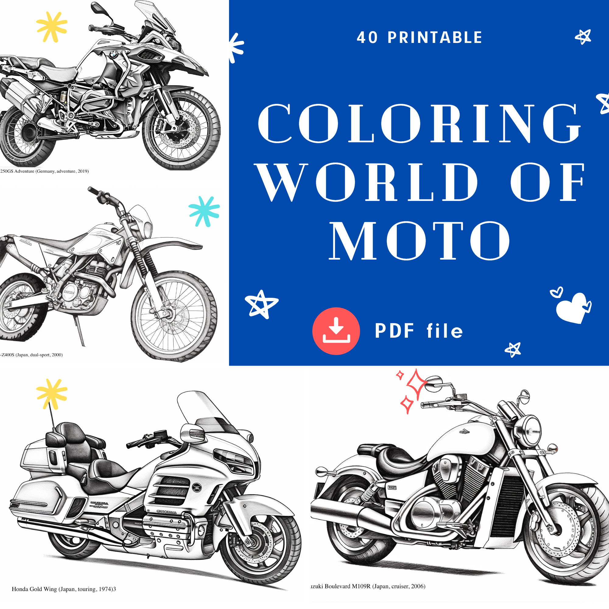 Coloring book for children world of moto coloring book for