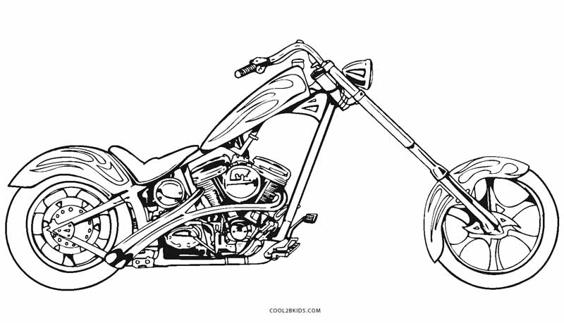 Free printable motorcycle coloring pages for kids