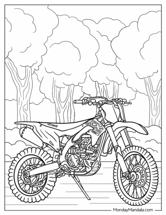 Dirt bike coloring pages free pdf printables