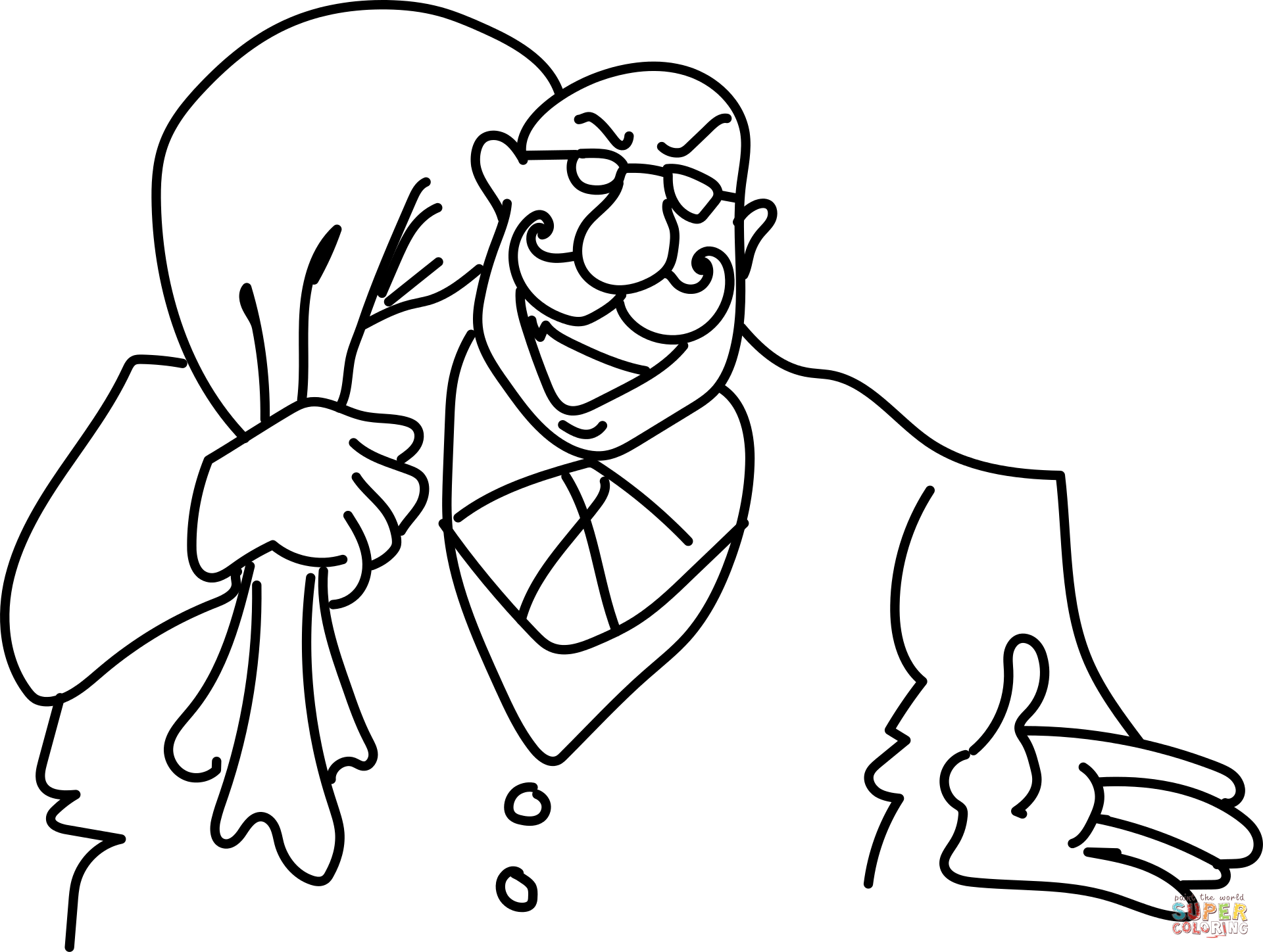 Moustache thief coloring page free printable coloring pages
