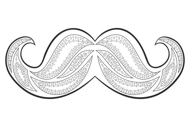 Mustache coloring stock photos pictures royalty